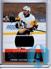 2021-22 Upper Deck Debut Dates Gold Jersey #DD-10 Pierre-Olivier Joseph
